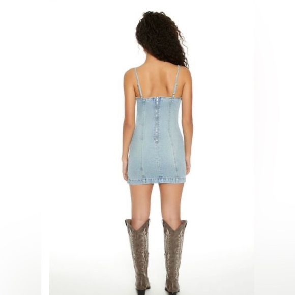 Studded Denim Bustier Mini Dress - Picture 5 of 11